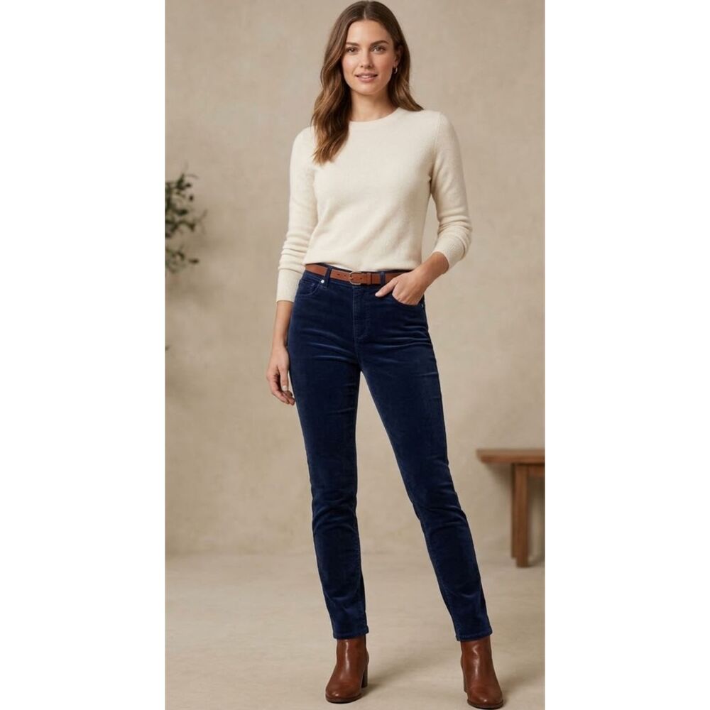 Ann Taylor LOFT Velvet Skinny Pants Blue Women's Size 2 / 26
